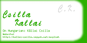 csilla kallai business card