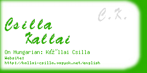 csilla kallai business card